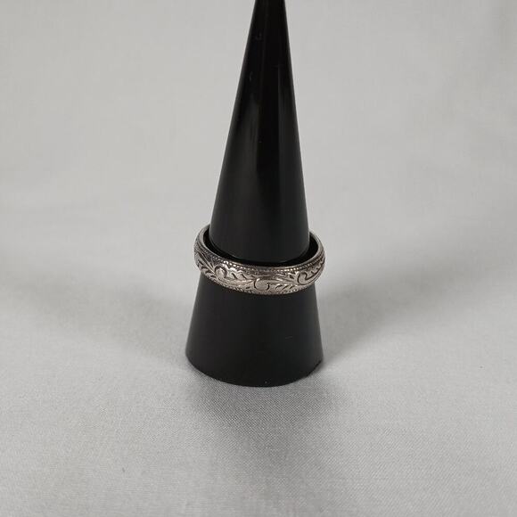 Vintage Marsala Etched Paisley Sterling Silver Ring Size 8.75 - Picture 3 of 6